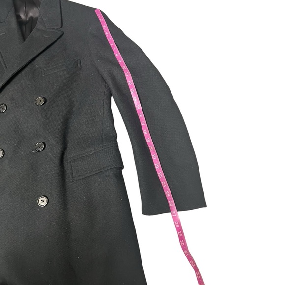 VTG Barron Anderson Black 100% Lambs Wool Overcoat - Picture 5 of 9